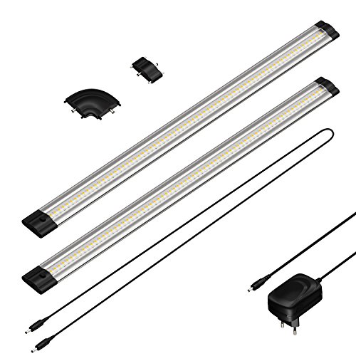 parlat LED Unterbau-Leuchte SIRIS, flach, je 50cm, 100cm Kabel, je 531lm, warm-weiß, 2er Set von parlat