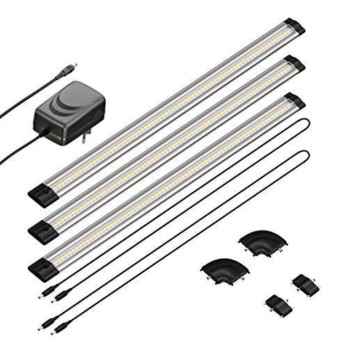 parlat LED Unterbau-Leuchte SIRIS, flach, je 50cm, 100cm Kabel, je 531lm, warm-weiß, 3er Set von parlat