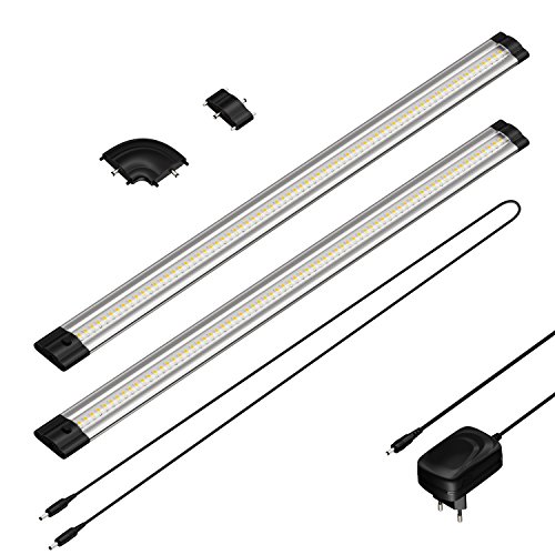 parlat LED Unterbau-Leuchte SIRIS, flach, je 50cm, 100cm Kabel, je 655lm, weiß, 2er Set von parlat