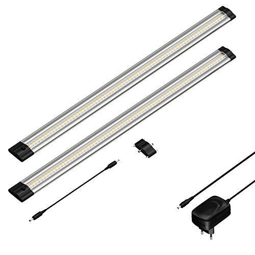 parlat LED Unterbau-Leuchte SIRIS, flach, je 50cm, je 531lm, warm-weiß, 2er Set von parlat