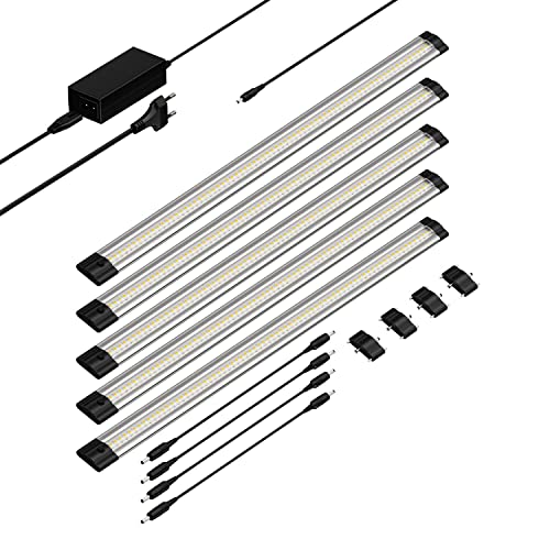 parlat LED Unterbau-Leuchte SIRIS, flach, je 50cm, je 531lm, warm-weiß, 5er Set von parlat