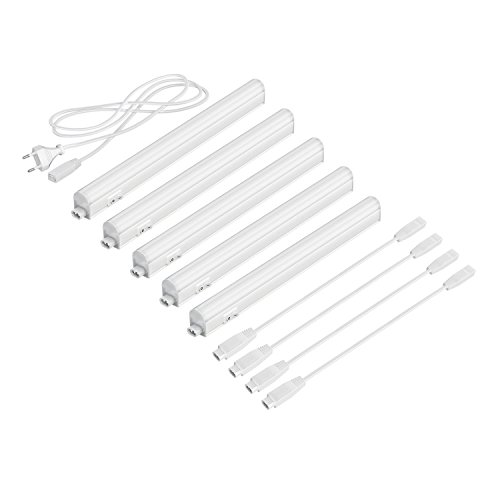 parlat LED Unterbau-Leuchten Rigel, je 31,3cm, 40cm Kabel, je 397lm, warm-weiß, 5er Set von parlat