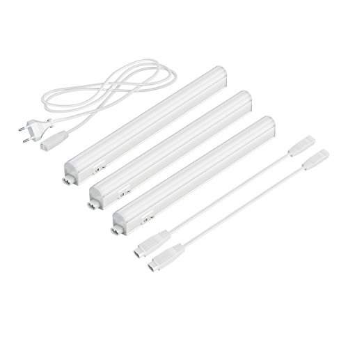 parlat LED Unterbau-Leuchten Rigel, je 31,3cm, 40cm Kabel, je 445lm, weiß, 3er Set von parlat