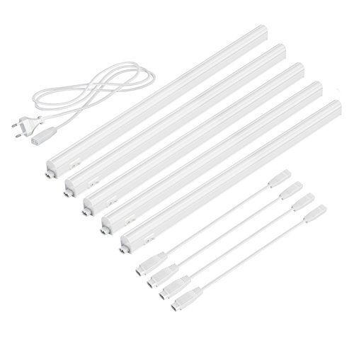 parlat LED Unterbau-Leuchten Rigel, je 57,3cm, 40cm Kabel, je 790lm, warm-weiß, 5er Set von parlat