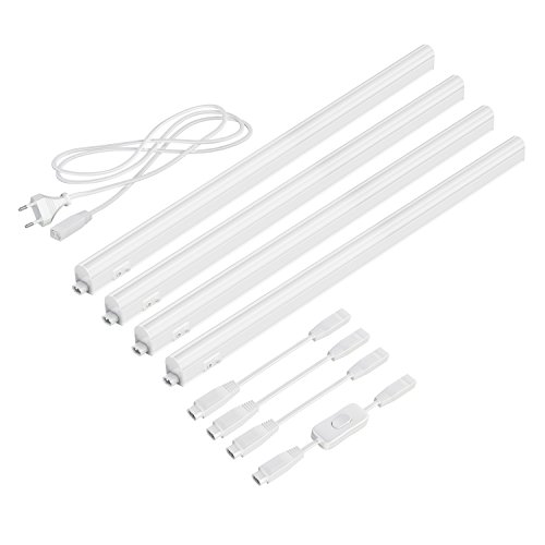 parlat LED Unterbau-Leuchten Rigel, je 57,3cm, mit Schalter, je 790lm, warm-weiß, 4er Set von parlat