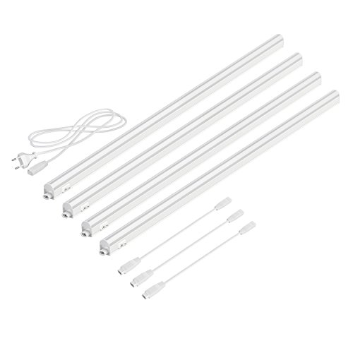 parlat LED Unterbau-Leuchten Rigel, je 87,3cm, 40cm Kabel, je 1118lm, weiß, 4er Set von parlat