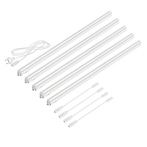 parlat LED Unterbau-Leuchten Rigel, je 87,3cm, 40cm Kabel, je 1002lm, warm-weiß, 5er Set von parlat