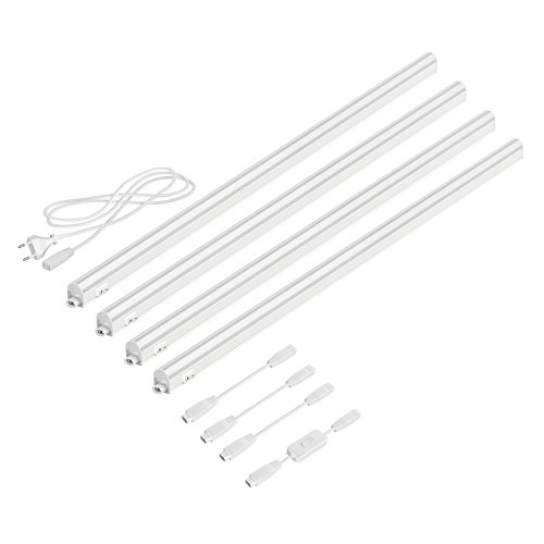 parlat LED Unterbau-Leuchten Rigel, je 87,3cm, mit Schalter, je 1002lm, warm-weiß, 4er Set von parlat