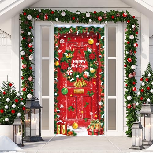 Weihnachtstürabdeckung Dekoration Frohe Weihnachten Rot Türabdeckung Happy Holidays Fotografie Hintergrund Xmas Party Hängendes Banner für Outdoor Indoor Winter Neujahr Home Haustüren Wanddekoration Weihnachtstürabdeckung Dekoration Frohe Weihnachten Rot Türabdeckung Happy Holidays Fotografie Hintergrund Xmas Party Hängendes Banner für Outdoor Indoor Winter Neujahr Home Haustüren Wanddekoration von party greeting