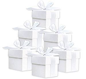 Cute Gift Boxes, Welcome Gift for Guests at Wedding Birth Christening Baby Shower, Pack of 50, White von partydeco.pl