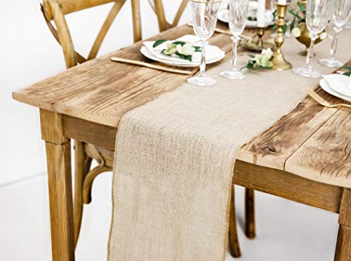 PartyDeco 3eur/m > 5 Meter Jute Tischläufer Tischband Hochzeitsdeko Vintage Nostalgie Hochzeit Tischdeko Juteband Landhaus Naturdeko Holz Birke Sisal von PartyDeco