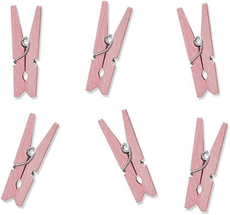 partydeco Dekoklammer PartyDeco Miniklammern aus Holz Holzklammern rosa 20 Stück von partydeco