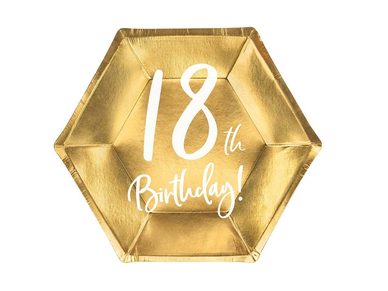 partydeco Einweggeschirr-Set, Pappteller 18th Birthday! 20cm gold 6er Set von partydeco