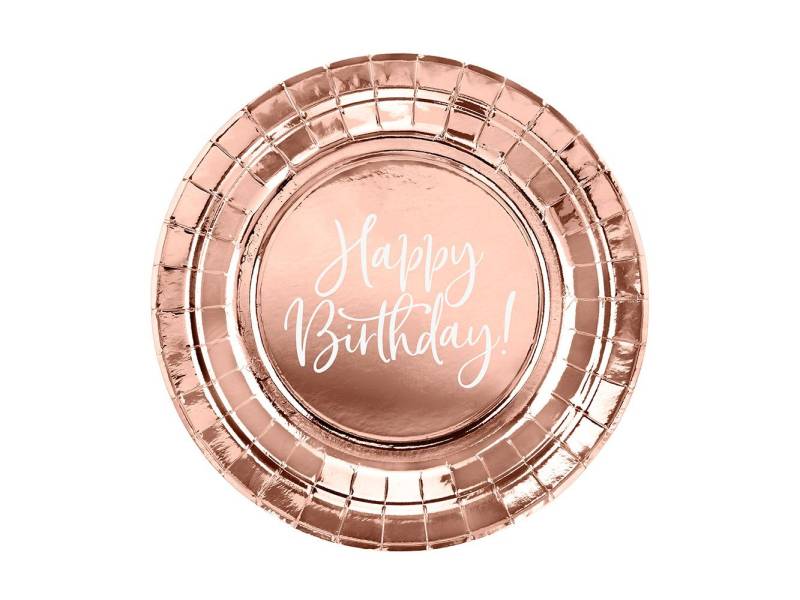partydeco Pappteller, Pappteller Happy Birthday 18cm rosegold 6er Set partydeco Pappteller, Pappteller Happy Birthday 18cm rosegold 6er Set von partydeco