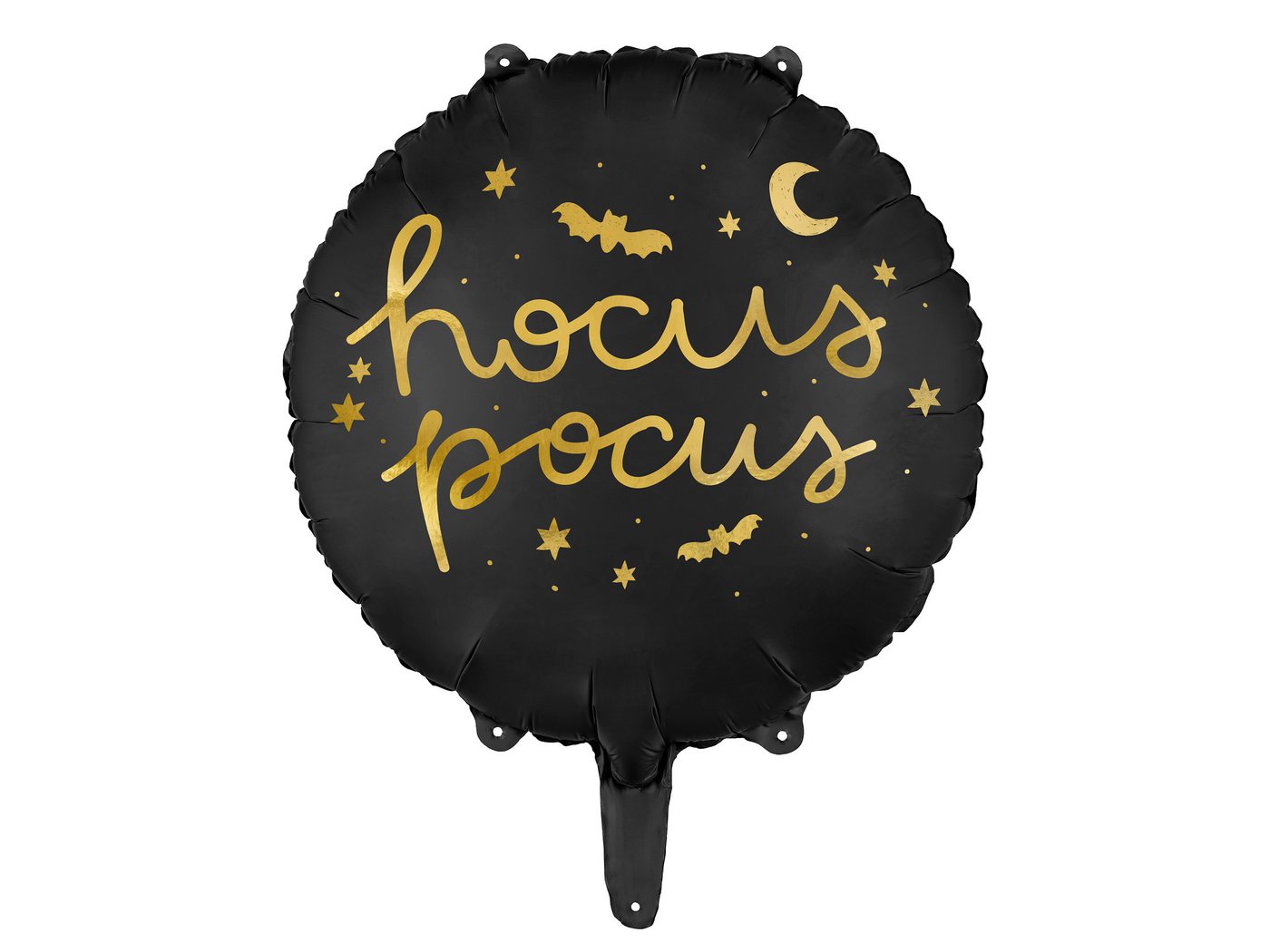 partydeco Folienballon, Folienballon Hocus Pocus & Fledermaus Motiv 35cm Schwarz / Gold von partydeco