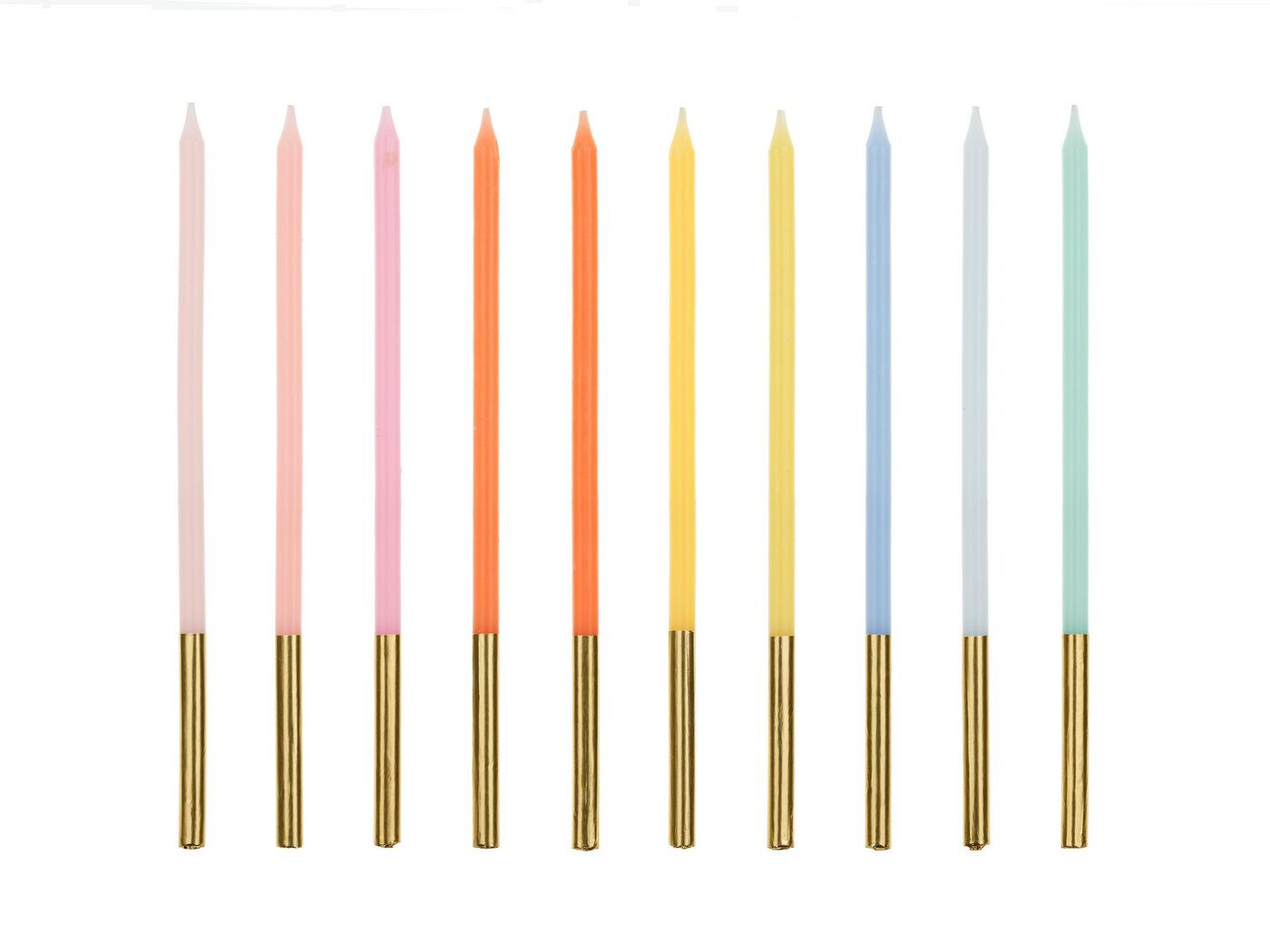 partydeco Geburtstagskerze, Geburtstagskerzen 14cm glatt 10er Set Farbmix Pastell / Gold partydeco Geburtstagskerze, Geburtstagskerzen 14cm glatt 10er Set Farbmix Pastell / Gold von partydeco