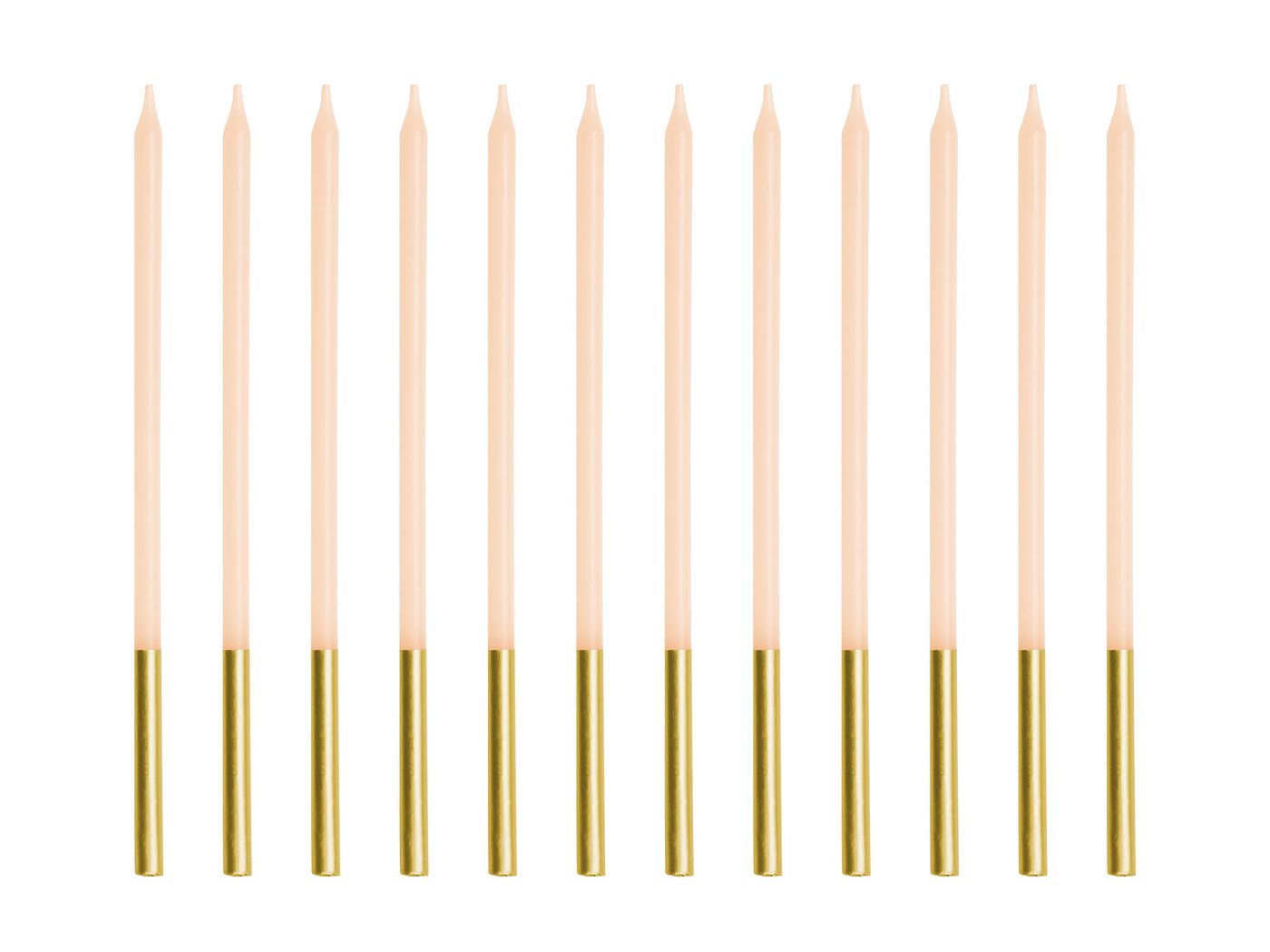 partydeco Geburtstagskerze, Geburtstagskerzen 14cm glatt 12er Set Beige / Gold partydeco Geburtstagskerze, Geburtstagskerzen 14cm glatt 12er Set Beige / Gold von partydeco