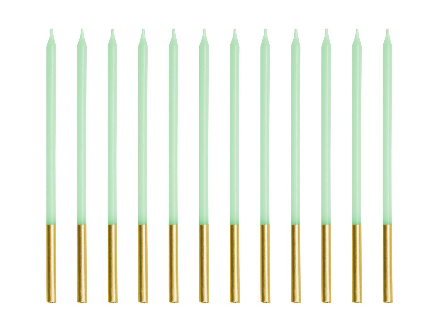 partydeco Geburtstagskerze, Geburtstagskerzen 14cm glatt 12er Set Grün / Gold partydeco Geburtstagskerze, Geburtstagskerzen 14cm glatt 12er Set Grün / Gold von partydeco