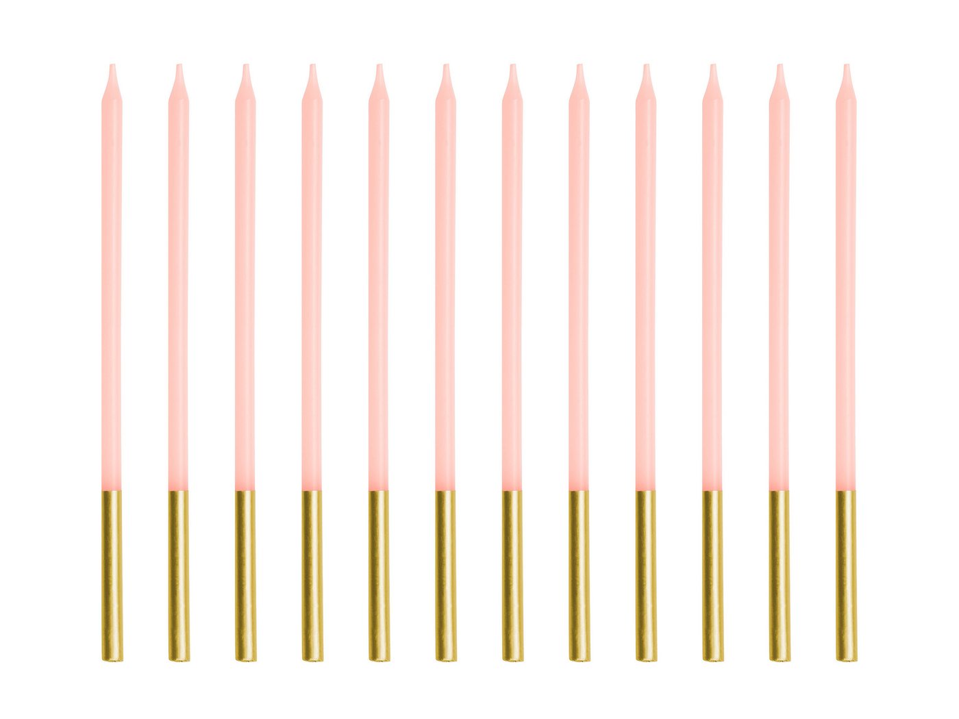 partydeco Geburtstagskerze, Geburtstagskerzen 14cm glatt 12er Set Rosa / Gold partydeco Geburtstagskerze, Geburtstagskerzen 14cm glatt 12er Set Rosa / Gold von partydeco