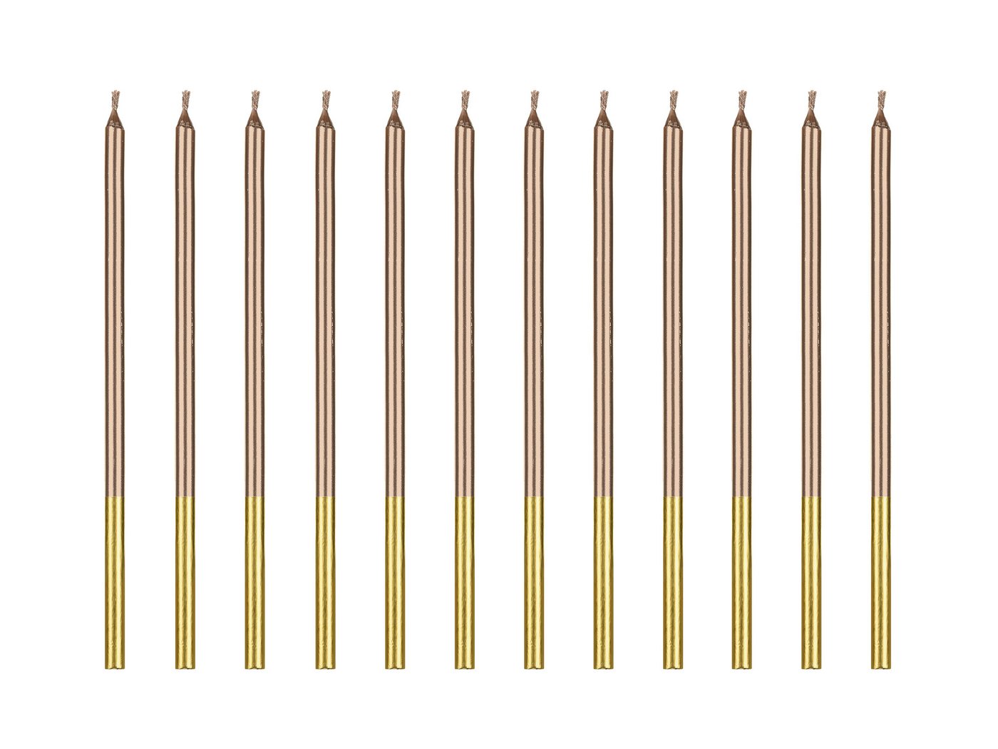partydeco Geburtstagskerze, Geburtstagskerzen 14cm glatt 12er Set Rosegold / Gold partydeco Geburtstagskerze, Geburtstagskerzen 14cm glatt 12er Set Rosegold / Gold von partydeco