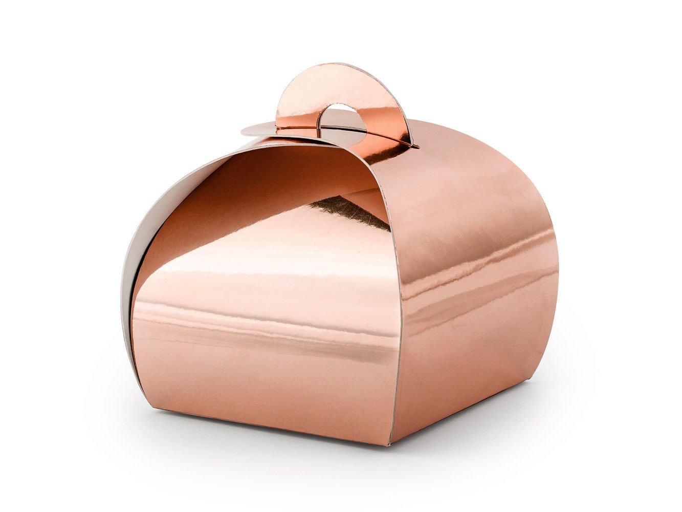 partydeco Geschenkbox, Geschenkbox für Gastgeschenke 6x5.5cm abgerundet 10er Set rosegold von partydeco