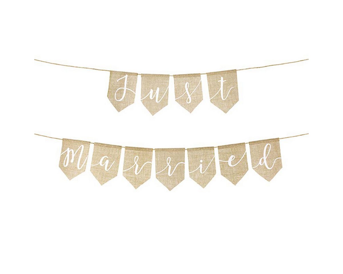 partydeco Hängedekoration Buchstabengirlande Just Married, Jute, 23x185cm partydeco Hängedekoration Buchstabengirlande Just Married, Jute, 23x185cm von partydeco