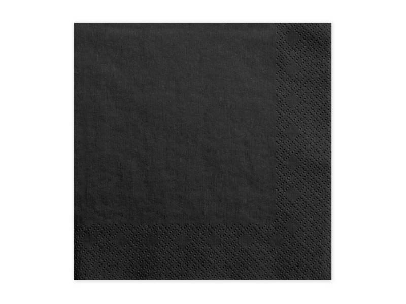 partydeco Hängedekoration Servietten Uni 33x33 cm/ 20St. Schwarz von partydeco