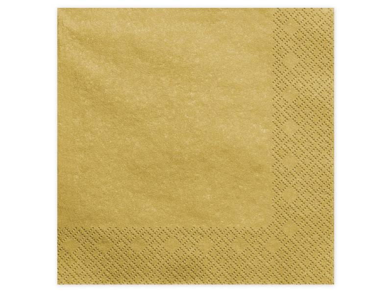 partydeco Hängedekoration Servietten Uni 40x40 cm/ 20St. Gold-Metallic von partydeco