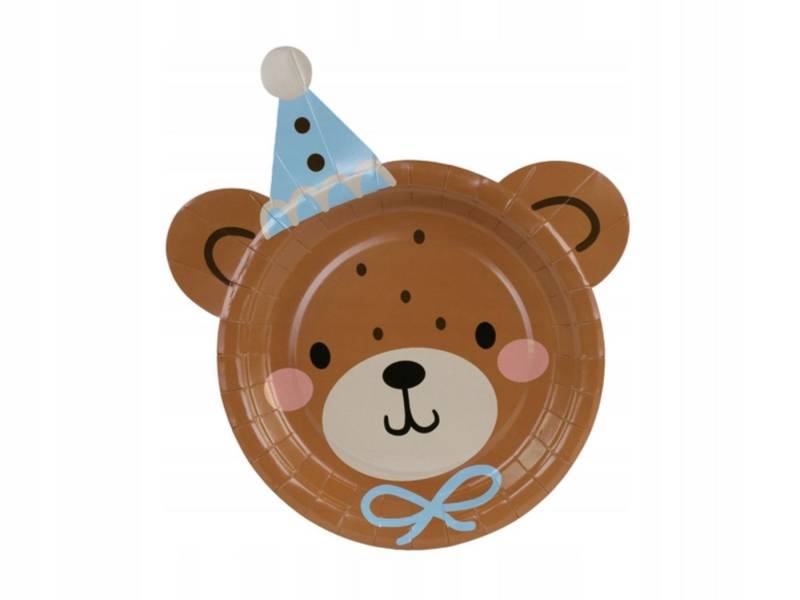 partydeco Pappteller Bärchen Geburtstag Teller 21 x 23 cm (6 Stück) von partydeco
