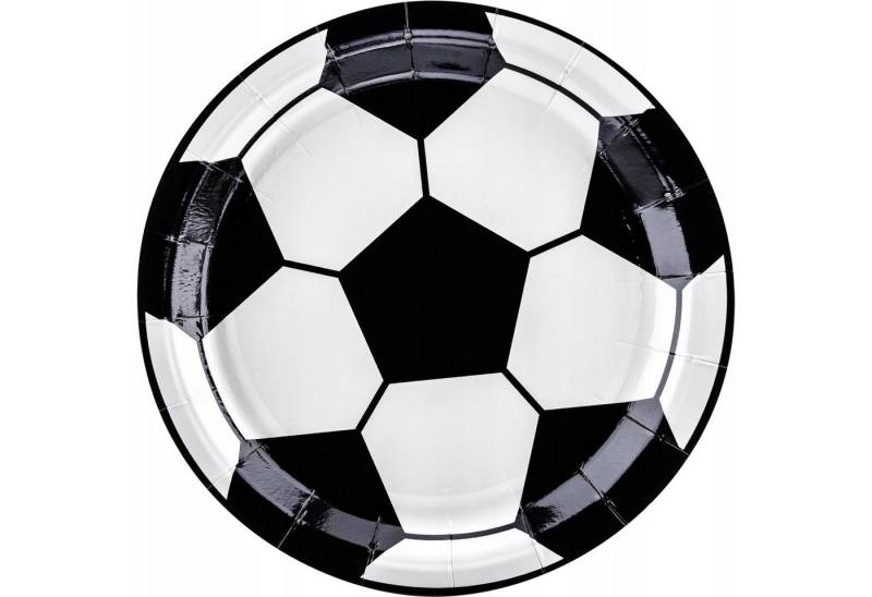 partydeco Pappteller Papier-Teller Fußball 18 cm - 6 Stk. - Öko für Kindergeburtstage von partydeco