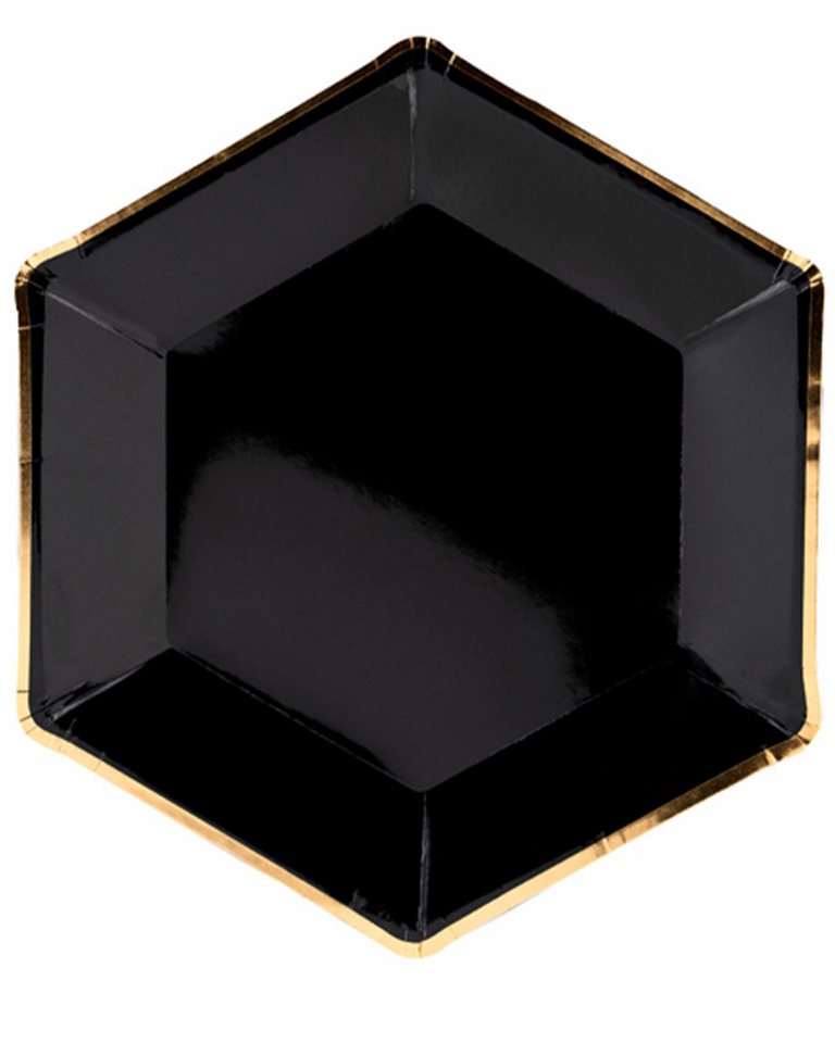 partydeco Pappteller Pappteller 'Let`s celebrate' 20cm/6 Stk., Schwarz von partydeco