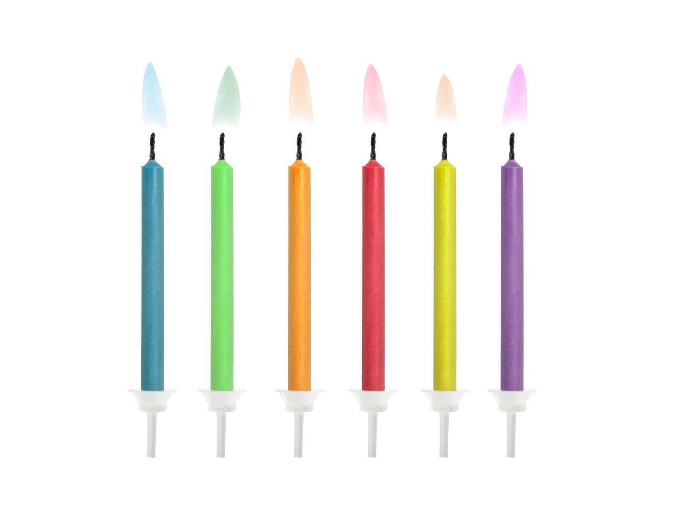 partydeco Geburtstagskerze, Geburtstagskerzen bunte Flammen 6.5cm, 6 Stück partydeco Geburtstagskerze, Geburtstagskerzen bunte Flammen 6.5cm, 6 Stück von partydeco