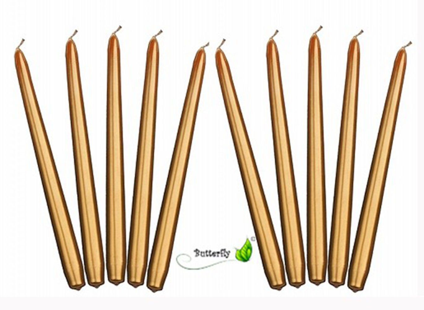 partydeco Spitzkerze, Spitzkerzen 24cm Gold, 10 Stück partydeco Spitzkerze, Spitzkerzen 24cm Gold, 10 Stück von partydeco