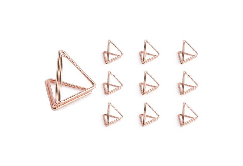 partydeco Tischkartenhalter, Tischkartenhalter Dreieck 2,3cm Metall rosegold, 10 Stück von partydeco