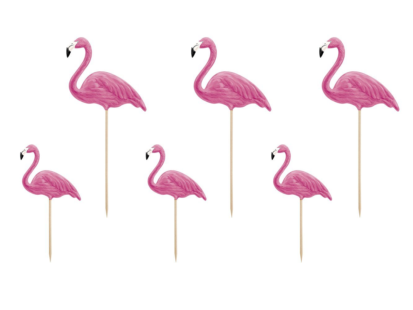 partydeco Tortenstecker, Cake Topper Aloha-Flamingos 15-23,5cm pink 6er Set von partydeco