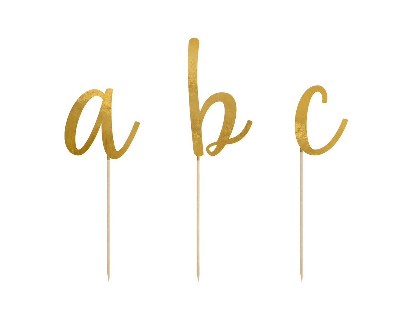 partydeco Tortenstecker, Cake Topper Buchstaben Papier gold, 53 Stück von partydeco