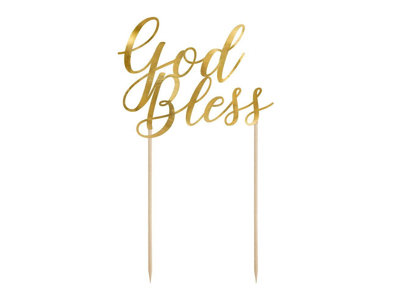 partydeco Tortenstecker, Cake Topper God Bless 27,5cm gold von partydeco