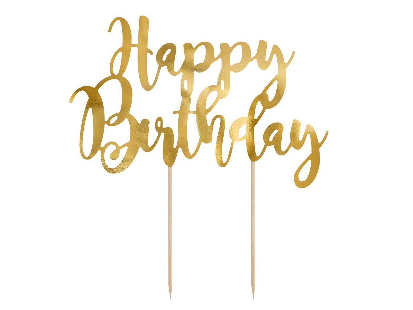 partydeco Tortenstecker, Cake Topper Happy Birthday 22.5cm, gold von partydeco