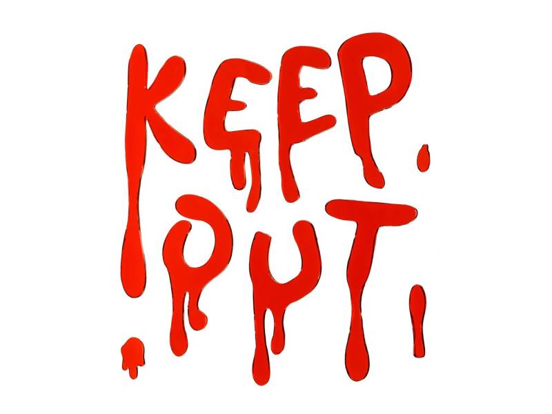 partydeco Wandsticker, Gel Aufkleber Schriftzug "Keep Out" Rot von partydeco