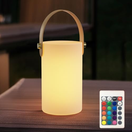 pataoli Outdoor Tischlampe kabellose Tischlampe mit Fernbedienung 16 Farben Dimmbar portable/Wasserdicht Outdoor Lampe Haus und Garten dekoration LED für Outdoor Camping Tischleuchte 1 Stück pataoli Outdoor Tischlampe kabellose Tischlampe mit Fernbedienung 16 Farben Dimmbar portable/Wasserdicht Outdoor Lampe Haus und Garten dekoration LED für Outdoor Camping Tischleuchte 1 Stück von pataoli