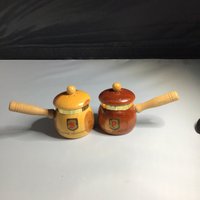 Mid Century Holztopf Salz - Und Pfefferstreuer Souvenir Von Pagosa Springs, Colo von patinalatinas