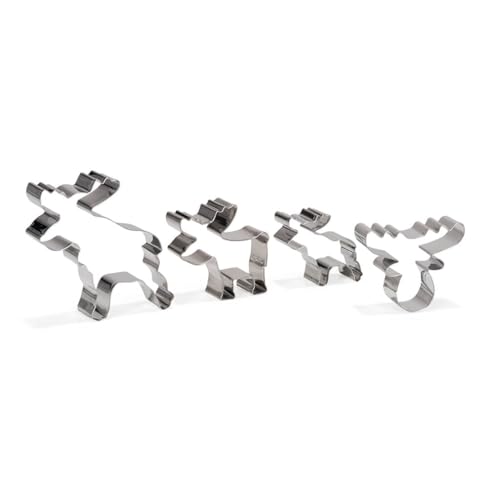 Patisse Ausstechformen-Set Edelstahl Elch 4 tlg. - 4 Elch-Ausstechformen in verschiedenen Größen - Edelstahlform - Plätzchen Form von patisse