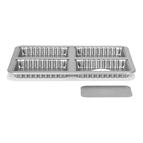 Patisse Mini-Quicheform mit losen Böden - 13 x 8cm - 4 tlg. - Rechteckig - Antihaftbeschichtet -Mini Backformen für Quiche, Pie, Tarte und viel mehr… von patisse