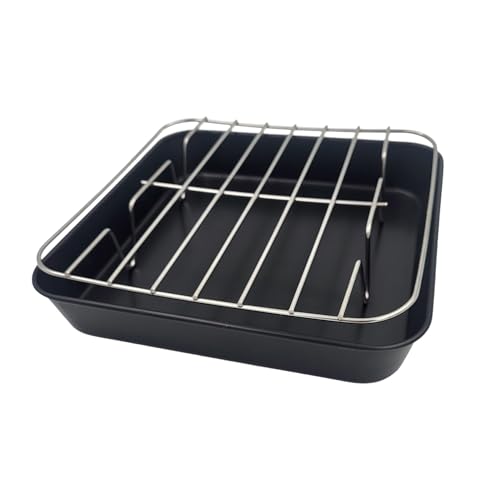 patisse 72855, Set, quadratisch, Stahl, beschichtet, ohne PFAS 20 cm + Grillrost aus Edelstahl, 20 cm, für Heißluftfritteuse XL & XXL patisse 72855, Set, quadratisch, Stahl, beschichtet, ohne PFAS 20 cm + Grillrost aus Edelstahl, 20 cm, für Heißluftfritteuse XL & XXL von patisse