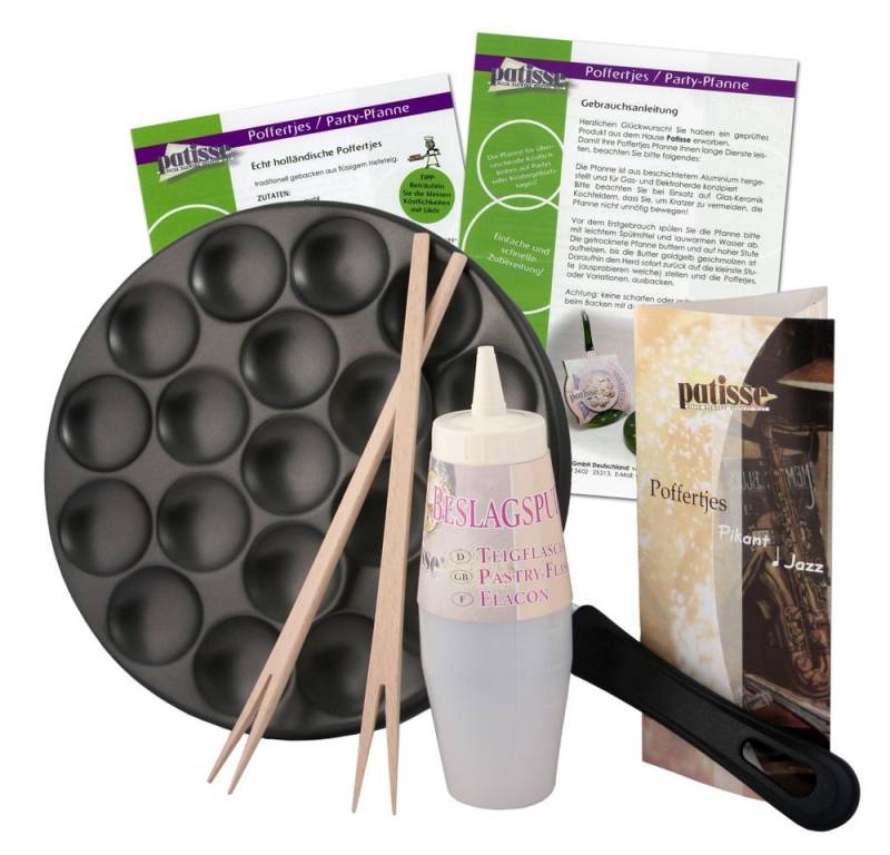 patisse Poffertjespfanne 02999CS, Poffertjes Set, mit Rezepten und Gebrauchsanweisung von patisse