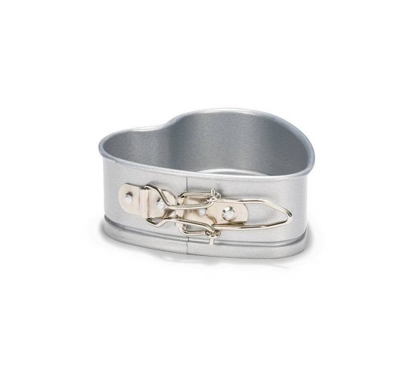 patisse Springform Silver Top Herz Backform - 12cm, Kuchenform aus Stahl in niedlicher Herzform von patisse