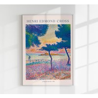 La Plage De Saint Clair Von Henri-Edmond Cross Ausstellungsplakat Kunstdruck von patroastudio