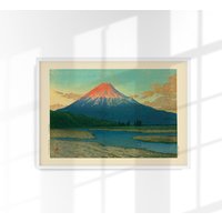 Mount Fuji Fujikawa Von Kawase Hasui Poster Kunstdruck Mount Fuji Fujikawa Von Kawase Hasui Poster Kunstdruck von patroastudio
