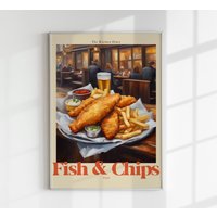 The Kitchen Diary Fish & Chips 2 Kunstdruck von patroastudio