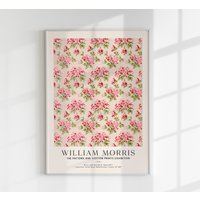 William Morris Pink Blumen Kunst Ausstellung Poster Kunstdruck von patroastudio